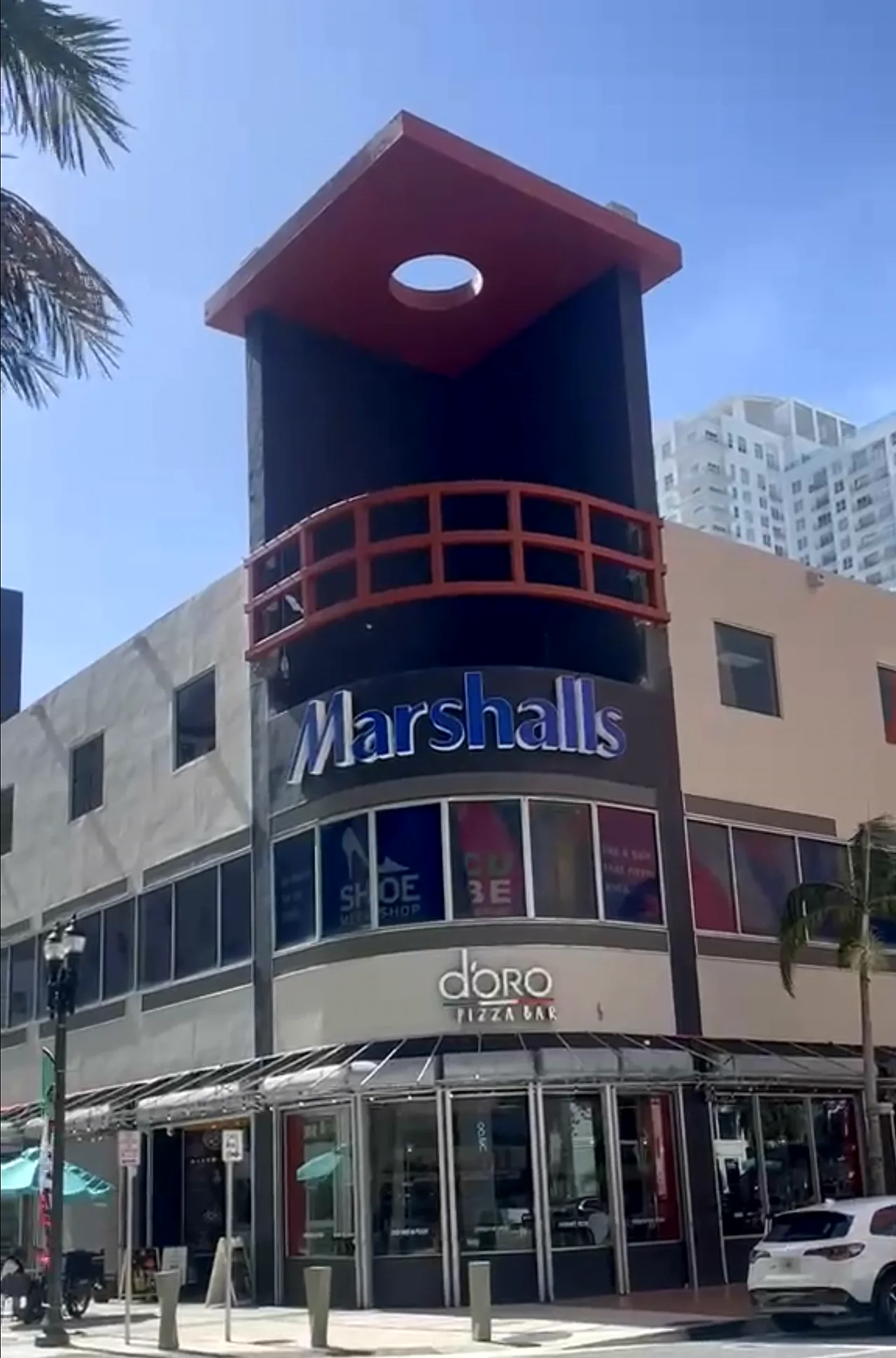 A downtown Miami retail corner painted by El Shaddai Painting Corp
